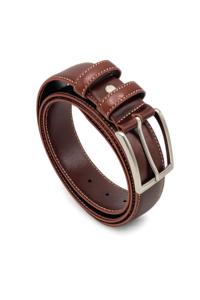Klassischer 35-mm-Herrengürtel aus echtem Leder mit einreihiger Naht, hergestellt in Italien, Art.-Nr. 035/1.391
