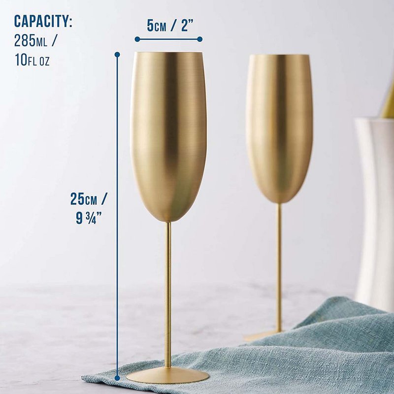 Champagne flute Goud Mat 4x28,5cl