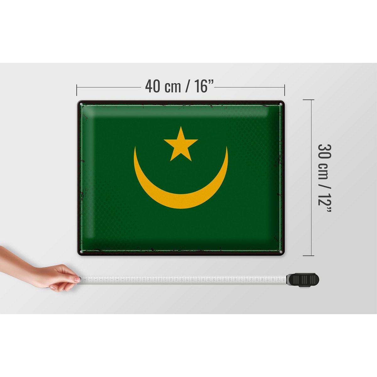 Tin Sign Flag Mauritania 40x30cm Retro Flag