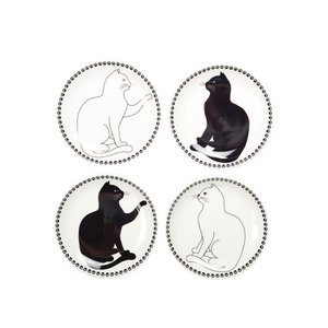 Black and white chat cups - Lot of 4