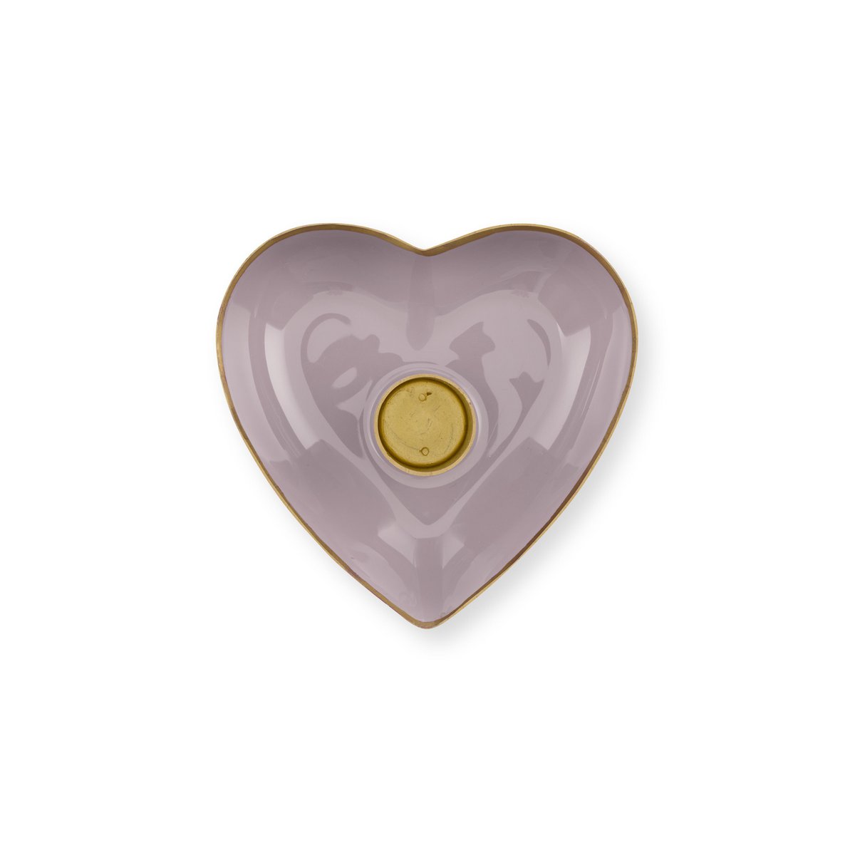 Set/2 Candle Holders Metal Heart Lilac 10x3cm