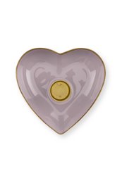 Set/2 Candle Holders Metal Heart Lilac 10x3cm