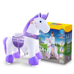 Ponycycle Ride su Toy Purple Unicorn | Età 3-4 | Peluche giocattolo da giro per animali | Classic U migliori regali