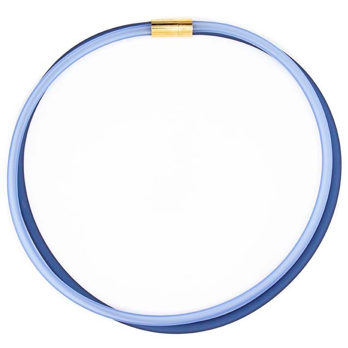 Cadena de goma, montan/azul, 2 hilos