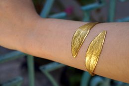 Gold Olive Leaf Bracelet, Gold-Plated Sterling Silver Jewelry, Gold-Silver Cuff, Gift for Her, Birthday Gift for Women, Handmade Jewelry