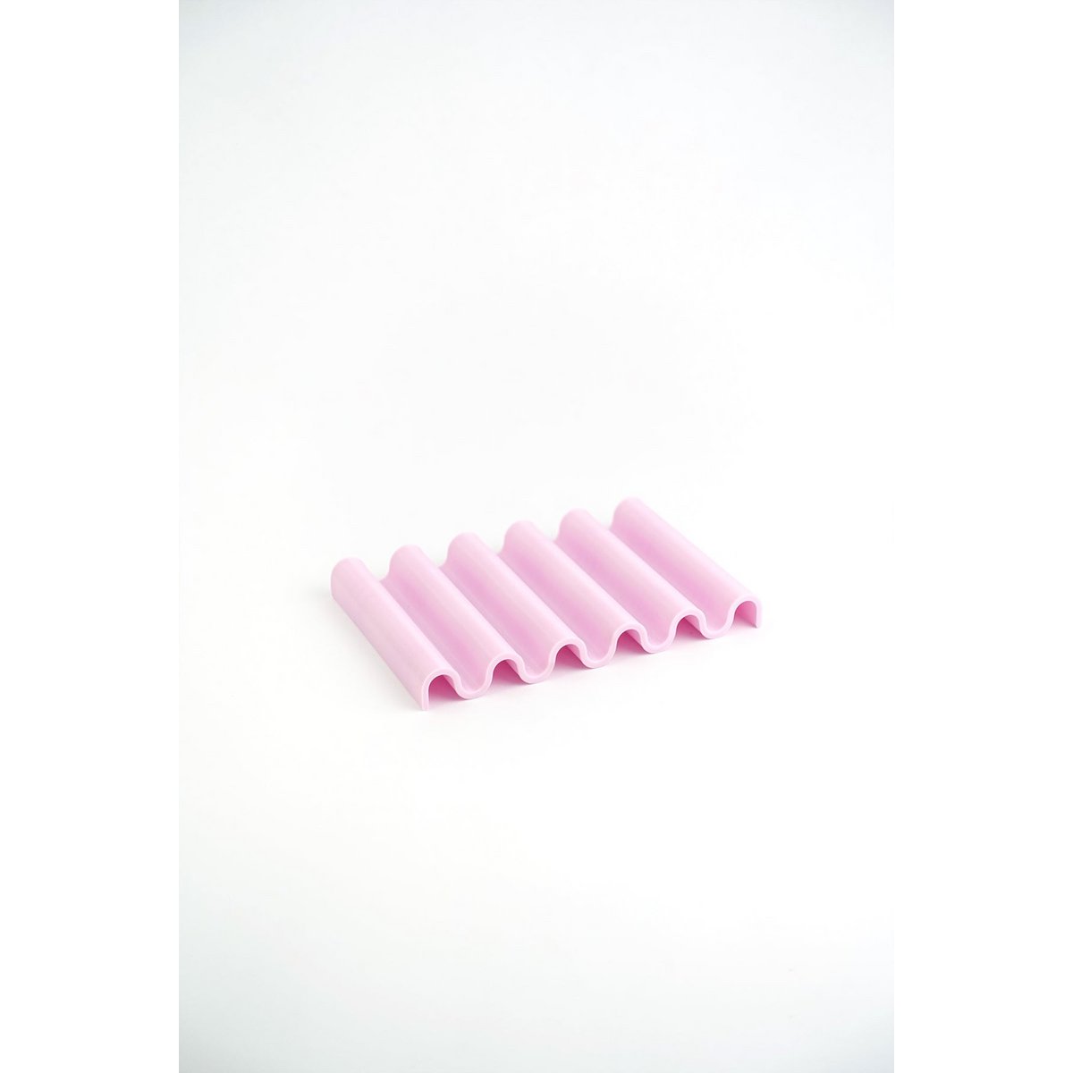 Soap dish made from recycled PET pink hibiscus onda