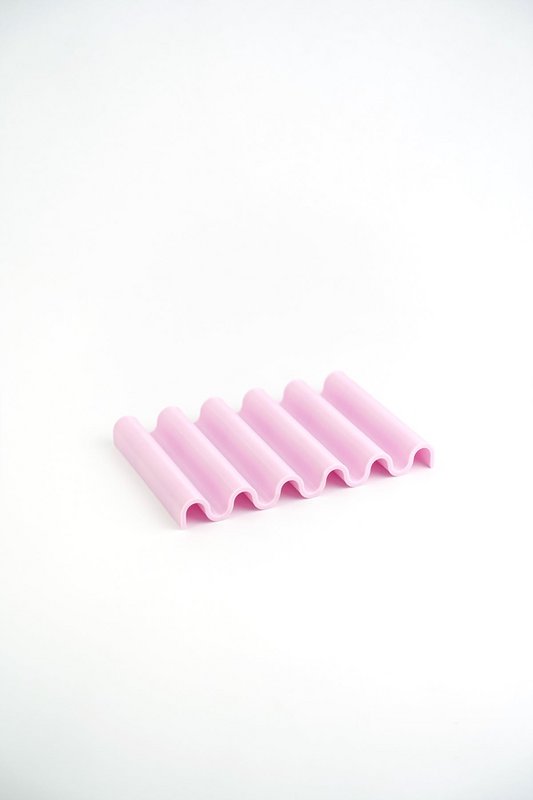 Soap dish made from recycled PET pink hibiscus onda