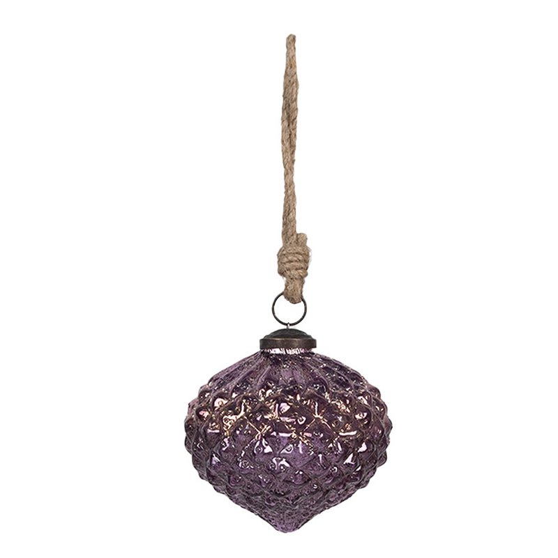 Julekugle Ø 8x8 cm Lilla Glas Juletræspynt