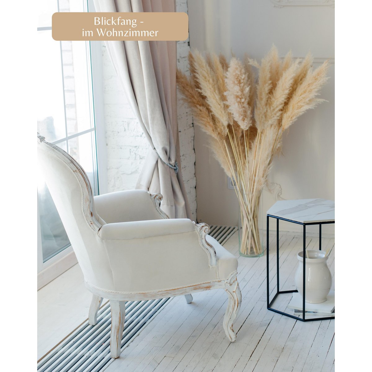 Pampagras groot beige 120 cm