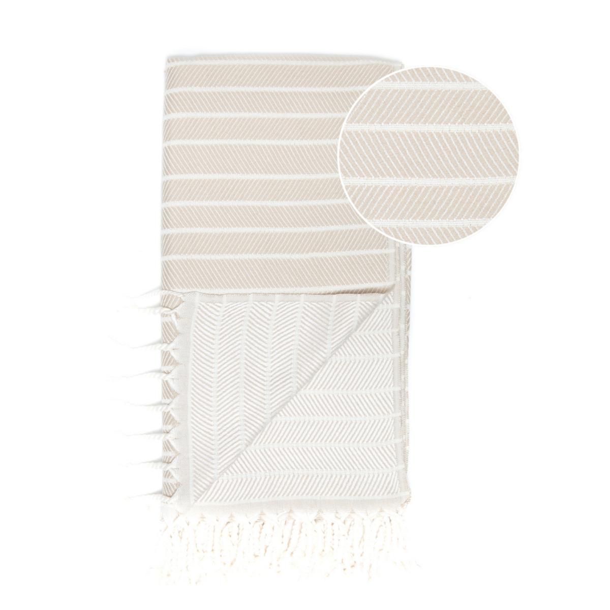 ILVA Hamam-Strandtuch aus Bambusbaumwolle – schnell trocknend – Beige – 180 x 100 cm