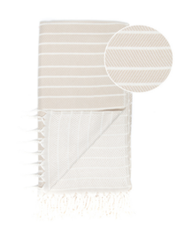 ILVA Bamboo Cotton Hammam Beach Towel – Quick Dry – Beige - 180x100 cm