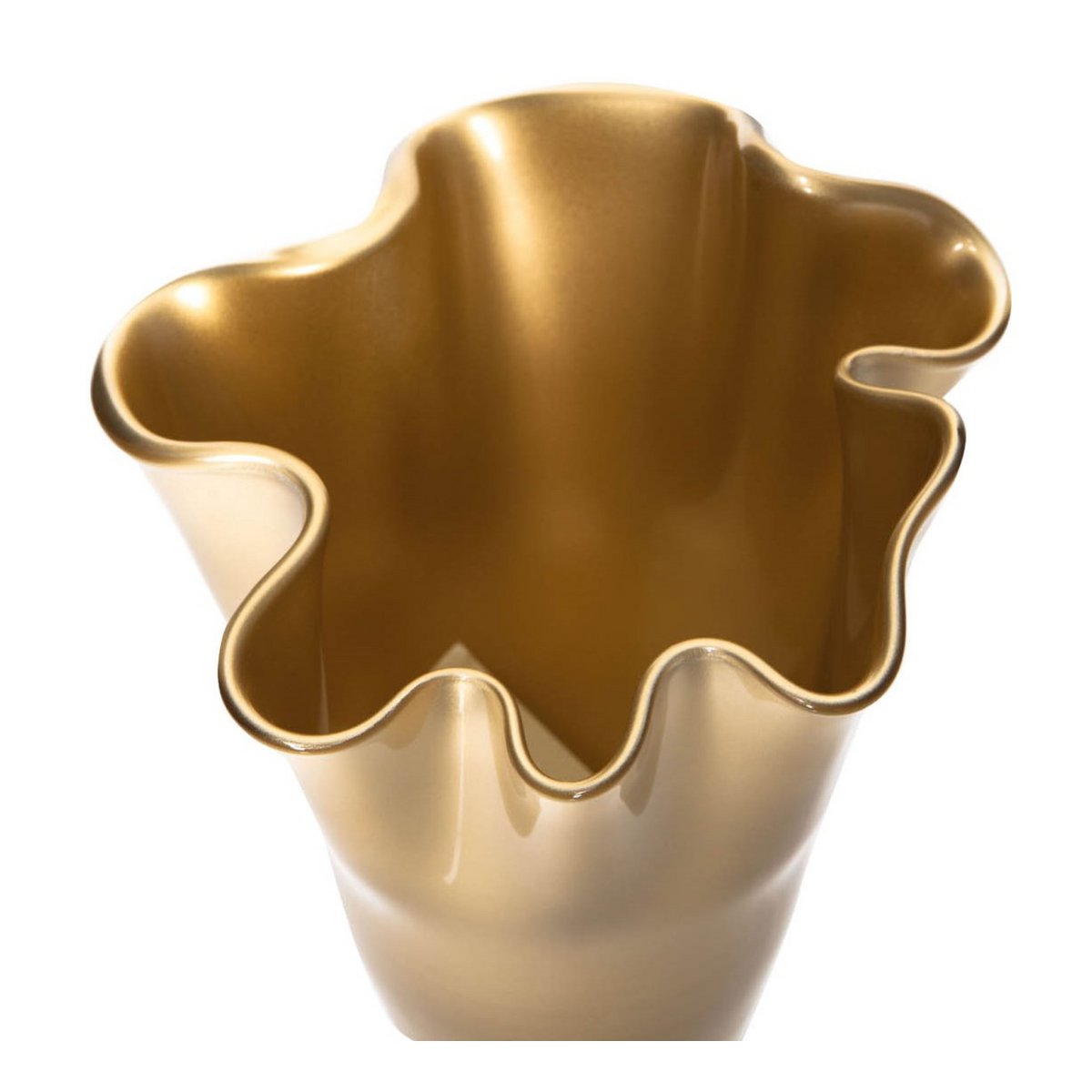 Vase glass wavy gold metallic glass vase table vase 21 x 21 x 30 cm