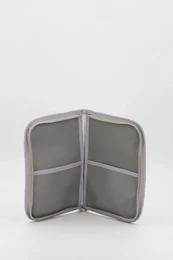 Porte-documents matelassé pour bébé avec nœud, gris