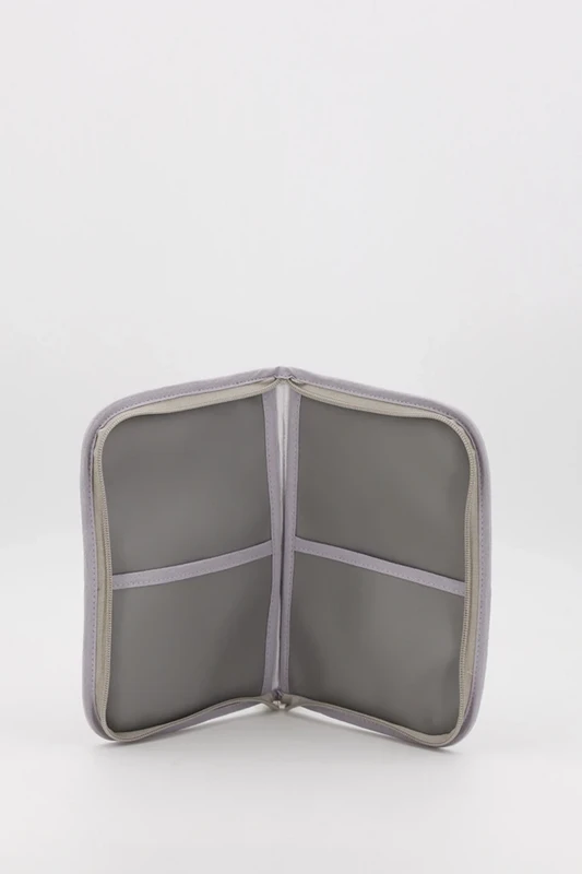 Porte-documents matelassé pour bébé avec nœud, gris