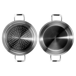 Acciaio a pasta con coperchio di vetro anett 6 l 3 pezzi