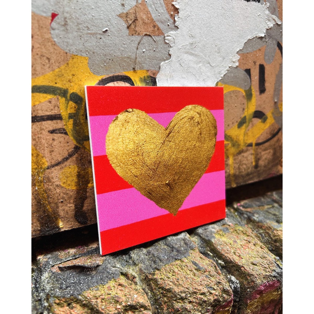 Forex tile 10x10cm - golden heart! - %23101030040