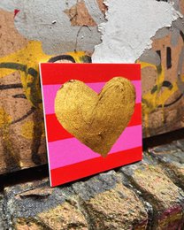 Forex tile 10x10cm - golden heart! - %23101030040