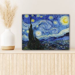 Canvas Maleri - Wall Decoration - De Sterrennacht - Vincent Van Gogh