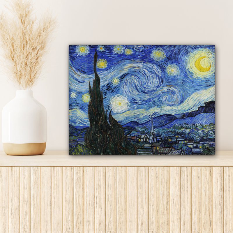Canvas Maleri - Wall Decoration - De Sterrennacht - Vincent Van Gogh