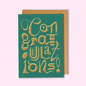 Congratulations Gold Foil Postcard