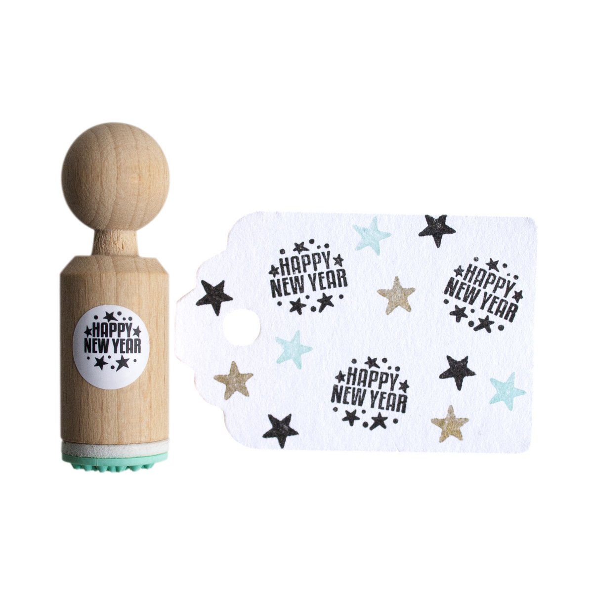 Mini Briefmarke GLÜCKLICHES NEUES JAHR