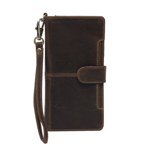 iPhone XS Hoesje Donkerbruin Leer – Hoesje iPhone XS Donkerbruin Buffelleer – Leren Smartphone Hoesje