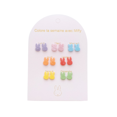 Set von 7 Paar Miffy ohne Nickelohrringe