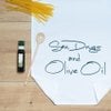 Theedoek wit, SEX, DRUGS EN OLIJFOLIE, groen