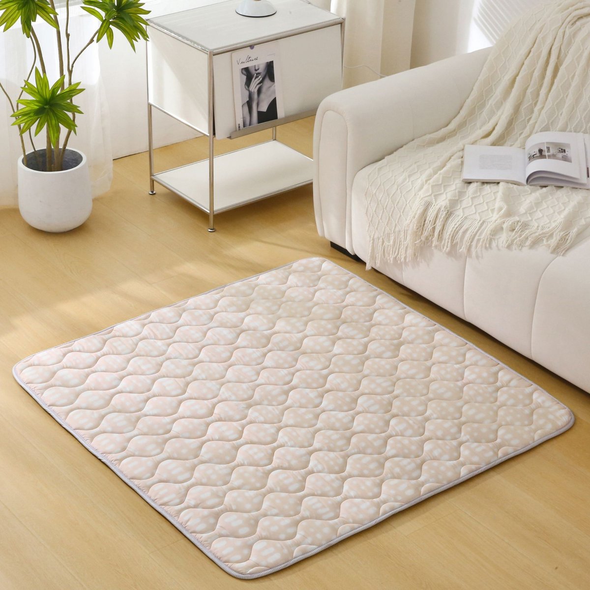 Hakuna Matte Quilted Play Mat – Hygge, Beige (1.27 x 1.27 m)