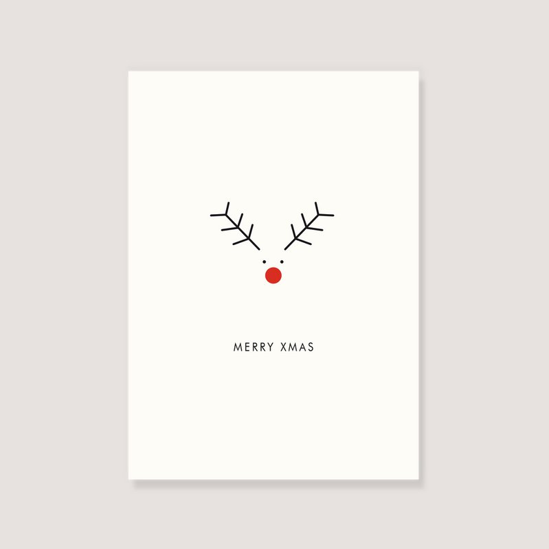 Postkort - "Moose - Merry Xmas"