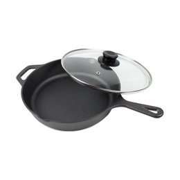 Sartén de hierro fundido - 30 cm con tapa incluida