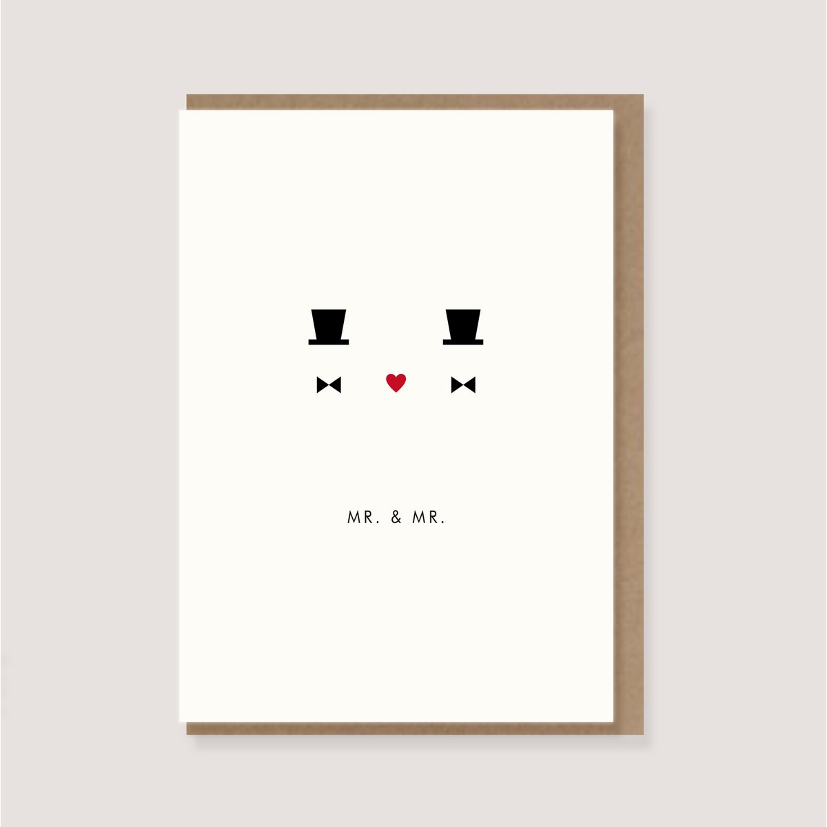 Klappkarte mit Umschlag - "Herz - Mr. & Mr."
