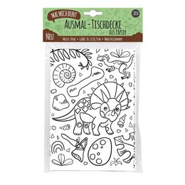 Ausmal-Tischdecke aus Papier - Motiv "Dino"