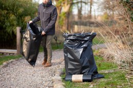 Recycled Heavy-Duty Garbage Bags 120l, 100 µm, black