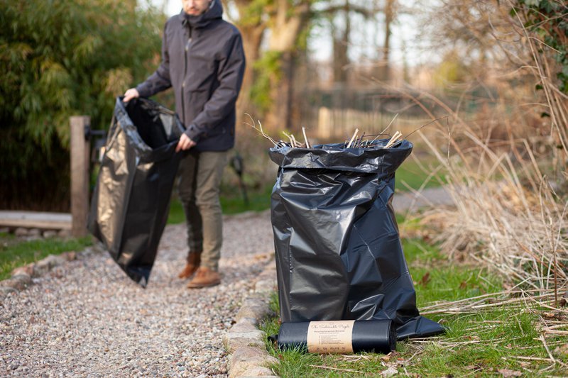 Recycled Heavy-Duty Garbage Bags 120l, 100 µm, black