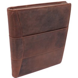 Étui d'écriture en cuir A4 - Dossier de conférence - Dossier de documents A4 - Pochette pour tablette et pochette pour ordinateur portable - Classeur à anneaux amovible