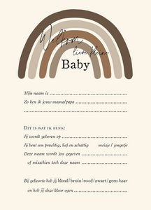 Vorhersagekarten - Babyparty - Brauner Regenbogen