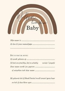 Vorhersagekarten - Babyparty - Brauner Regenbogen