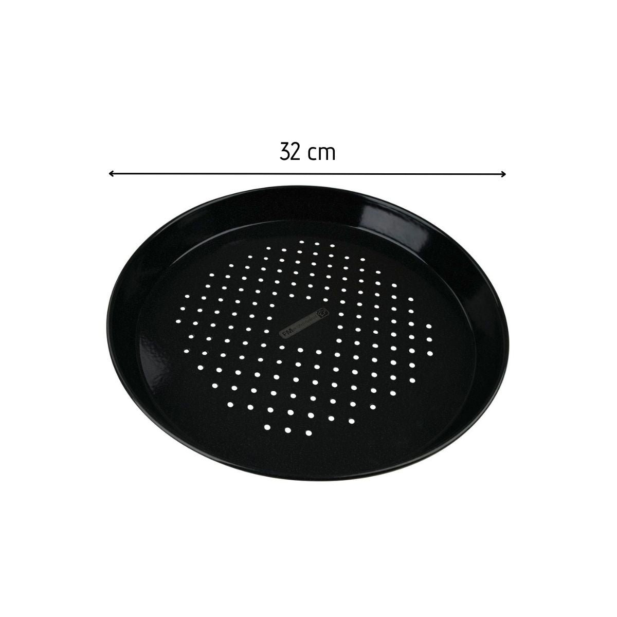 Set of 2 round perforated pizza plates, oven and barbecue 32 cm FM Professional Barbecue