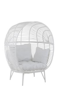 J-Line loungestoel Ovaal - staal - wit