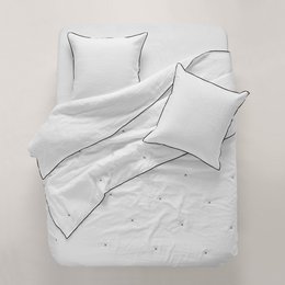 CARLINA pure white and black bumble bee quilted bedspread
