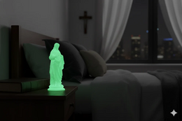 Statue du Sacré-Cœur – Finition verte phosphorescente