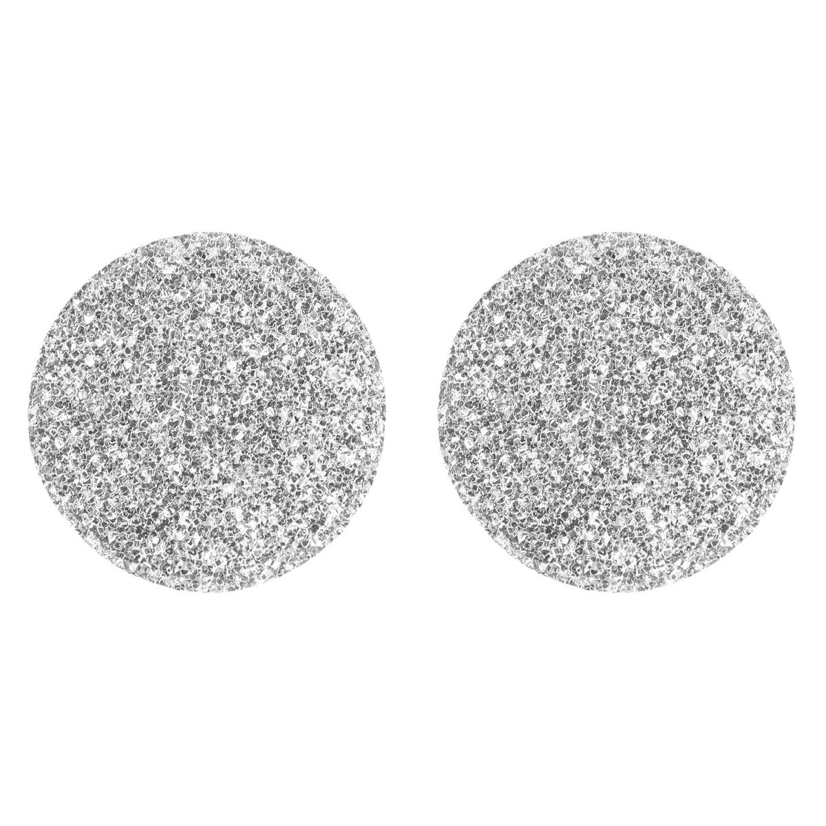 "Cameron", Edelstahl Ohrstecker - Plättchen Ø 10 mm, sandgestrahlt silberfarben