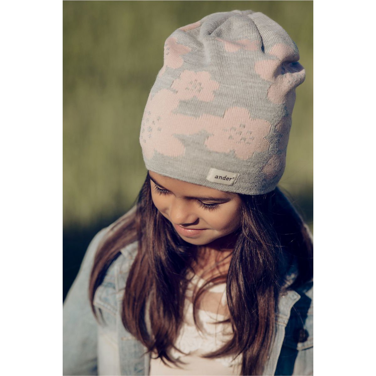 FLOWER GRAY summer hat for girls