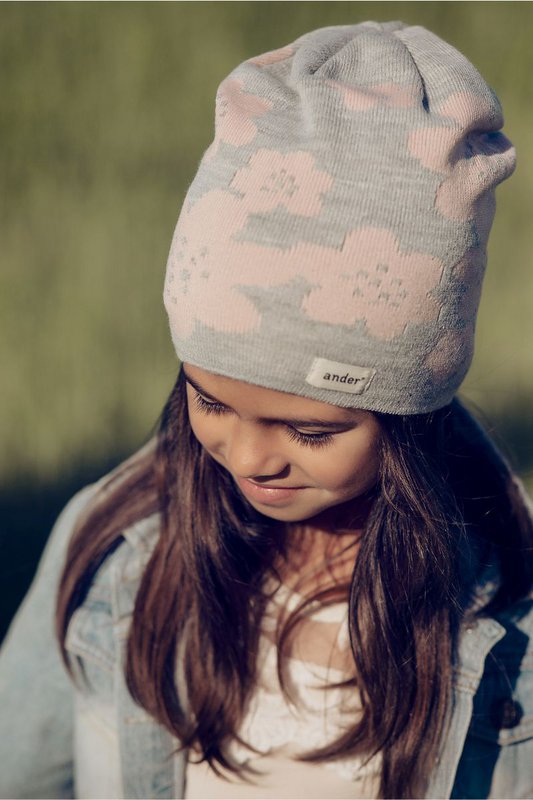 FLOWER GRAY summer hat for girls