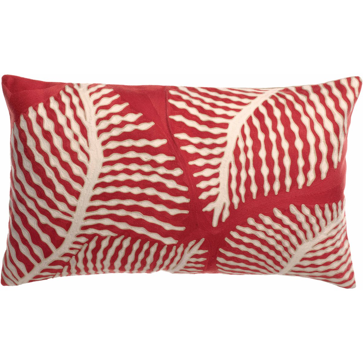 Flora papaya embroidered cushion 40 x 65