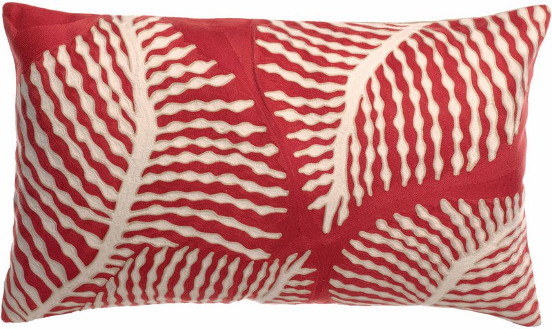 Flora Papaya broderet pude 40 x 65