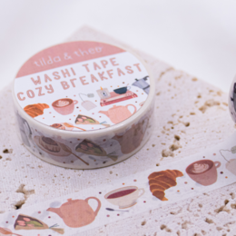 Washi Tape Frühstück Kaffee Klebeband Breakfast Pattern - Cozy Brunch Washi Tape