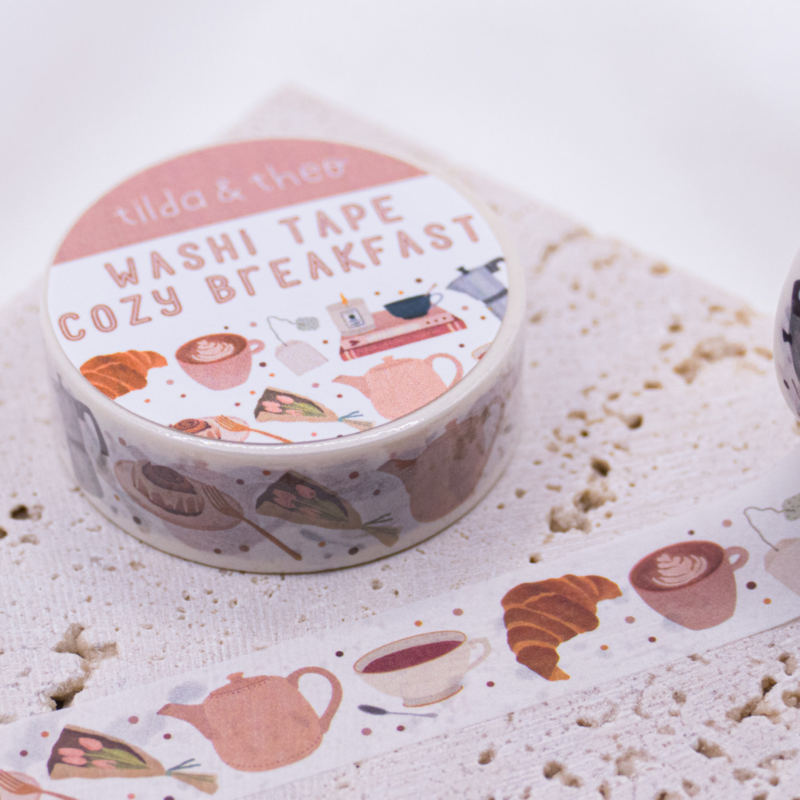 Washi Tape Frühstück Kaffee Klebeband Breakfast Pattern - Cozy Brunch Washi Tape