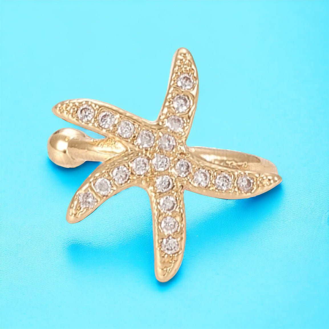 STARFISH – Ear Cuff Stella Marina con Zirconi Oro